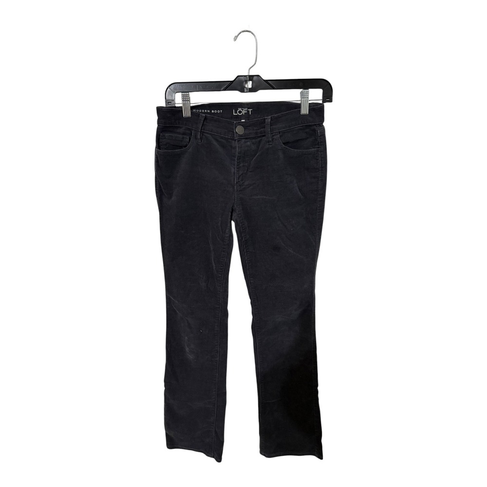 Ann Taylor LOFT Modern Boot Corduroy Pants Charcoal Grey Size 26/2P Petite